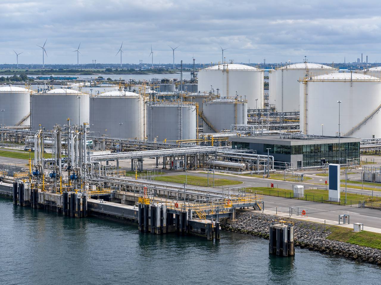 SourceLink Terminals storage facility with pipeline connections and tank farm
