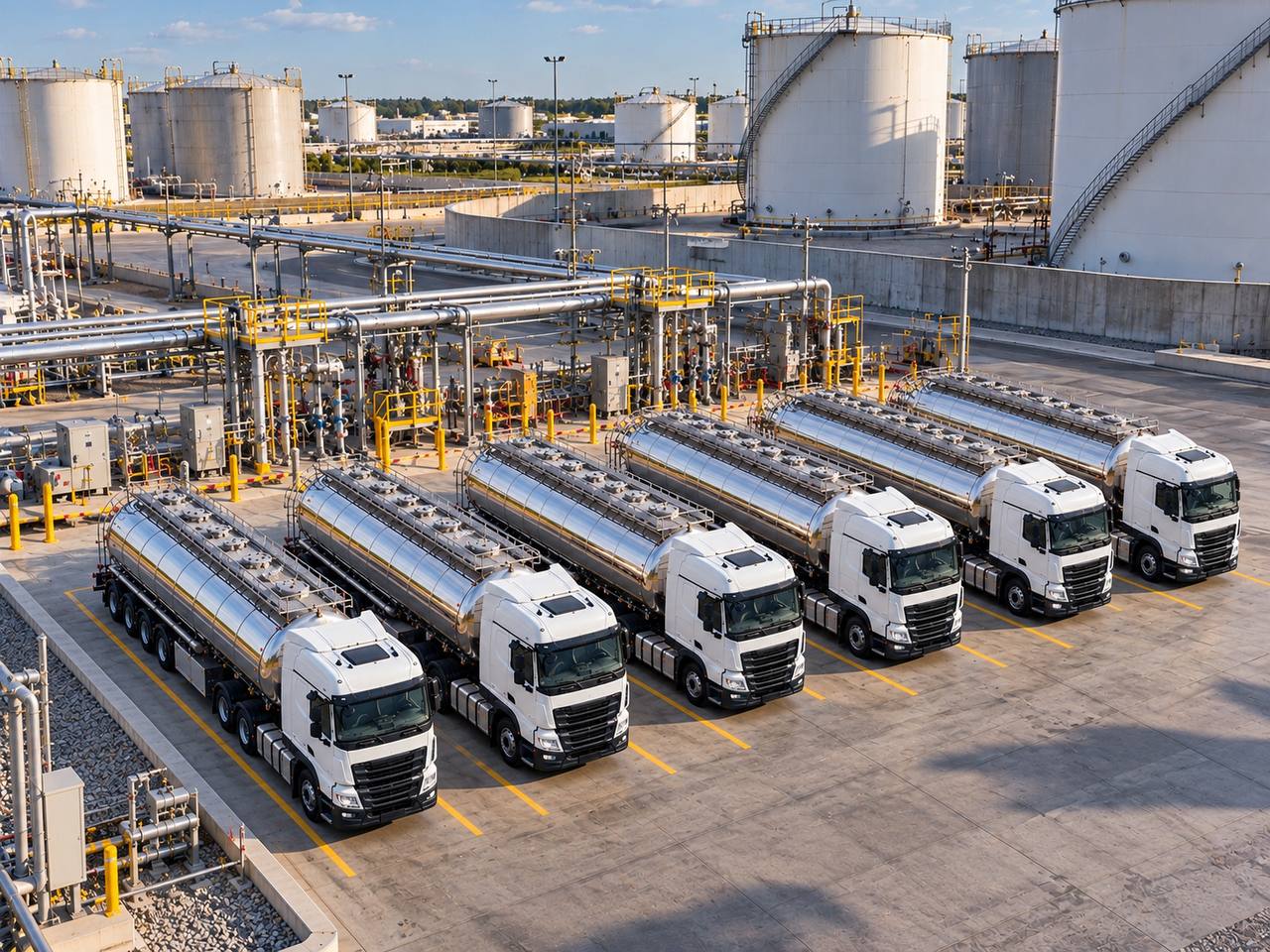 SourceLink Terminals truck fleet for cross-border liquid bulk logistics