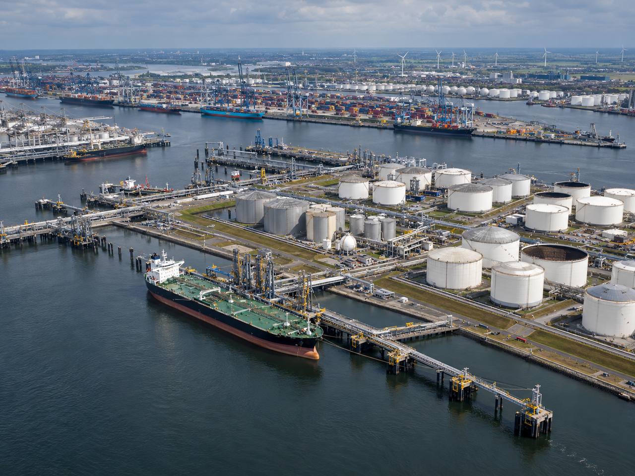 SourceLink Terminals Rotterdam terminal in the Netherlands with deep-water jetty and storage tanks